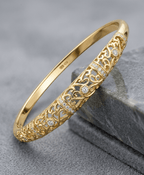 Bracelet Jonc "Arabesque" en Acier Inoxydable Doré - ORINO