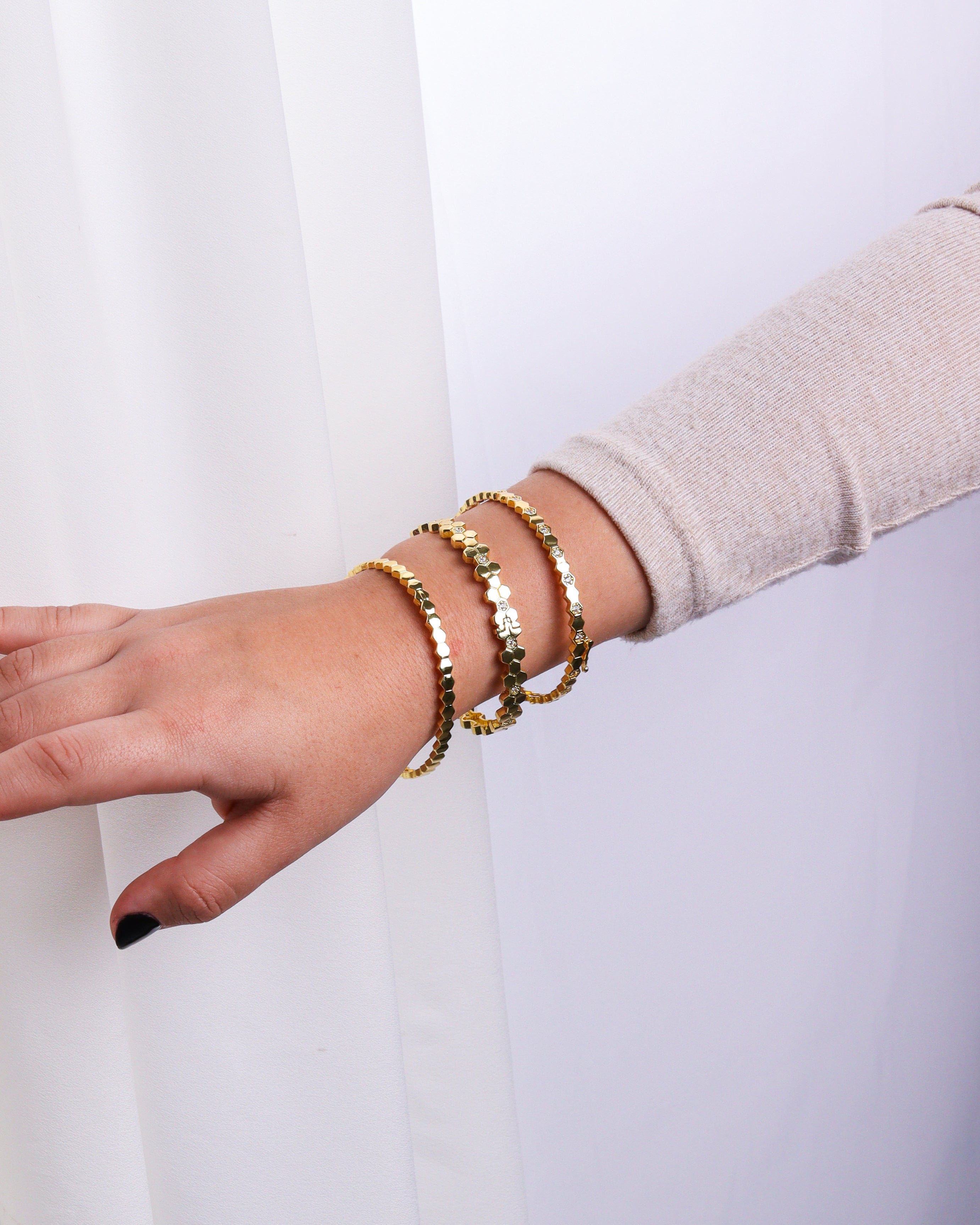 Parure Bracelets “Hexa d’Or” – 3 pièces - ORINO